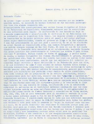 Carta de Ariel [Alfredo Ariel Carró] para Vladimir Herzog, 11 out. 1962